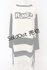 REMAIDEN / 切替ロゴビッグニット F ホワイトｘブラック O-25-03-17-098-PU-TO-YM-OS