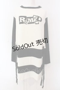 REMAIDEN / 切替ロゴビッグニット F ホワイトｘブラック O-25-03-17-098-PU-TO-YM-OS