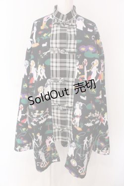 画像1: KIDILL / ×Henry Darger　KUNG-FU SHIRT JACKET F ブラック O-25-03-17-106-PU-CO-YM-ZT-C033