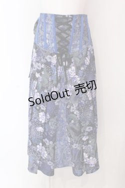 画像1: Qutie Frash / リボン袴コルセット  ブルー O-25-03-17-010-QU-SK-IG-OS