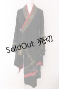 Qutie Frash / 着物カーデ  ブラック×レッド O-25-03-17-013-QU-JA-OW-OS