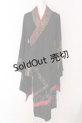Qutie Frash / 着物カーデ  ブラック×レッド O-25-03-17-013-QU-JA-OW-OS