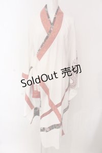 Qutie Frash / 3店舗限定カラー着物カーデ  ホワイト×レッド O-25-03-17-014-QU-JA-OW-OS