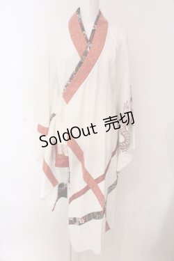 画像1: Qutie Frash / 3店舗限定カラー着物カーデ  ホワイト×レッド O-25-03-17-014-QU-JA-OW-OS
