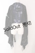 Qutie Frash / 和柄ショートカーデ  ブラック×ブルー O-25-03-17-016-QU-TO-OW-OS
