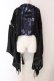 画像1: Qutie Frash / 和柄ショートカーデ  ブラック×ブルー O-25-03-17-016-QU-TO-OW-OS (1)