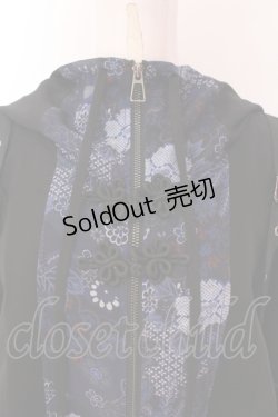 画像2: Qutie Frash / 和柄ショートカーデ  ブラック×ブルー O-25-03-17-016-QU-TO-OW-OS