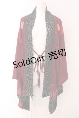 Qutie Frash / 肩メッシュ切替着物カーディガン  レッド O-25-03-17-019-QU-TO-OW-OS