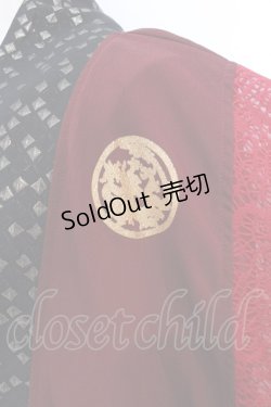 画像2: Qutie Frash / 肩メッシュ切替着物カーディガン  レッド O-25-03-17-019-QU-TO-OW-OS