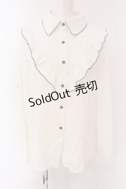 画像1: DearMyLoveRose / 上品大人フリルシャツブラウス L シロ O-25-03-17-023-EL-BL-OW-OS