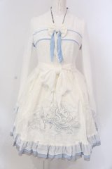 Forest（海外ロリィタ） / 狐刺繍ジャガードワンピース S シロ×サックス O-25-03-18-005-LO-OP-IG-OS