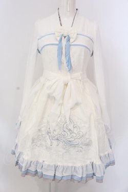 画像1: Forest（海外ロリィタ） / 狐刺繍ジャガードワンピース S シロ×サックス O-25-03-18-005-LO-OP-IG-OS