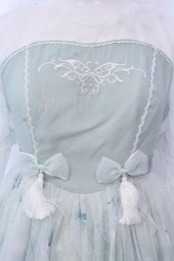 画像2: 南鹿鳴（海外ロリィタ） / Butterfly Dream Embroidery　ワンピース S ミント×シロ O-25-03-18-006-LO-OP-IG-OS