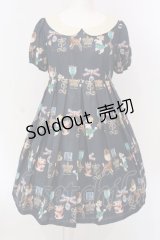 Leur Getter / バンビ&ブローチ袖付ワンピース  ネイビー O-25-03-18-009-LU-OP-IG-OS