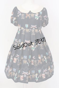 画像1: Leur Getter / バンビ&ブローチ袖付ワンピース  ネイビー O-25-03-18-009-LU-OP-IG-OS