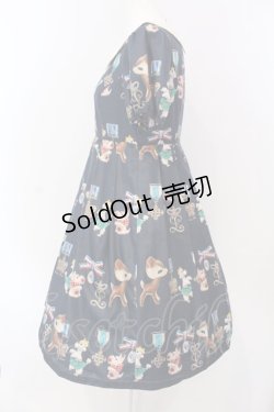 画像2: Leur Getter / バンビ&ブローチ袖付ワンピース  ネイビー O-25-03-18-009-LU-OP-IG-OS
