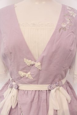 画像2: 南柯 （海外ロリィタ） / チャイナボタン刺繍ジャンパースカート ブラウスワンピースセット S ラベンダー×シロ O-25-03-18-002-LO-OP-IG-OS