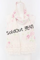 JESUS DIAMANTE / レースフリルマフラー  復活ぼかし薔薇 O-25-03-18-022-JE-ZA-IG-OS