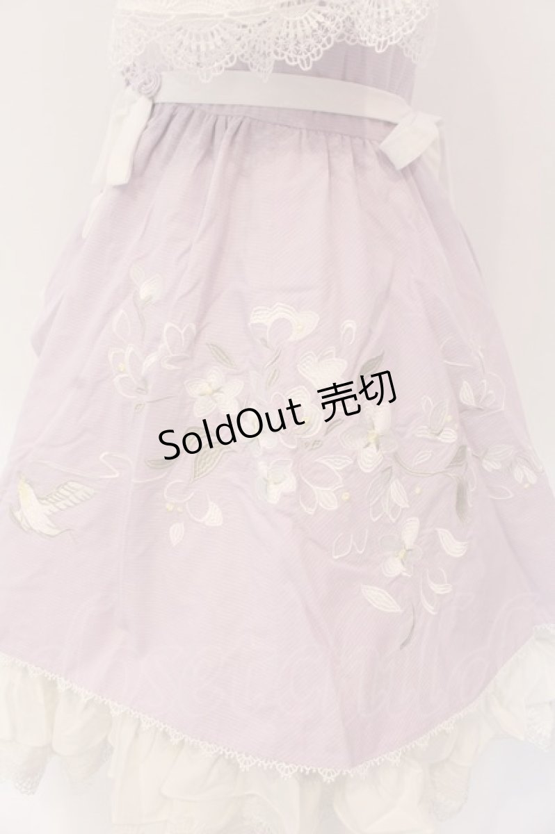 画像4: 【SALE】南柯 （海外ロリィタ） / チャイナボタン刺繍ジャンパースカート ブラウスワンピースセット S ラベンダー×シロ O-25-03-18-002-LO-OP-IG-ZT024 (4)