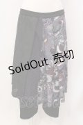 Qutie Frash / 8分丈ハカマパンツ  パープル×ブラック O-25-03-20-1028-QU-PA-IG-ZY