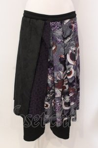 Qutie Frash / 8分丈ハカマパンツ  パープル×ブラック O-25-03-20-1028-QU-PA-IG-ZY