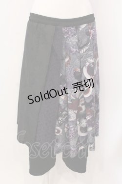 画像1: Qutie Frash / 8分丈ハカマパンツ  パープル×ブラック O-25-03-20-1028-QU-PA-IG-ZY