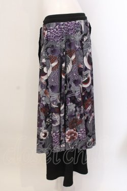 画像3: Qutie Frash / 8分丈ハカマパンツ  パープル×ブラック O-25-03-20-1028-QU-PA-IG-ZY
