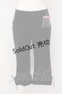 PINK HOUSE / 裾レースアップパンツ M クロ O-25-03-20-1029-LO-PA-IG-OS