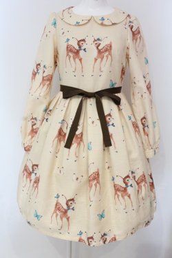 画像1: Emily Temple cute / Deer coupleワンピース  アイボリー O-25-03-20-1031-ET-OP-OW-OS