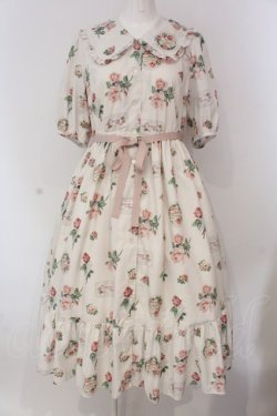 画像1: Melody BasKet / Precious Roseフラットカラーワンピース  アイボリー O-25-03-20-1033-LO-OP-IG-OS