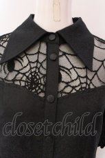 画像2: Qutie Frash / 半袖パフブラウスワンピ  ブラック O-25-03-20-1005-QU-OP-IG-ZY (2)