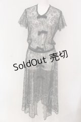 INGEBORG / 総レース半袖ワンピース  クロ O-25-03-20-1057-LO-OP-IG-OS