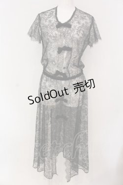 画像1: INGEBORG / 総レース半袖ワンピース  クロ O-25-03-20-1057-LO-OP-IG-OS