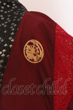 画像2: Qutie Frash / 肩メッシュ切替着物カーディガン  レッド O-25-03-20-1009-QU-TO-OW-ZY