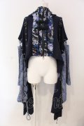 Qutie Frash / 和柄ショートカーデ  ブルー O-25-03-20-1012-QU-TO-OW-ZY