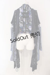 Qutie Frash / 和柄ショートカーデ  ブルー O-25-03-20-1012-QU-TO-OW-ZY