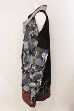 画像3: Qutie Frash / 袖セパレート着物カーデ  ブラック×グリーン×ワイン O-25-03-20-1015-QU-TO-IG-ZY