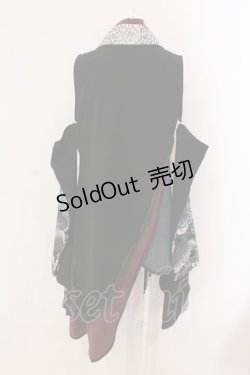 画像4: Qutie Frash / 袖セパレート着物カーデ  ブラック×グリーン×ワイン O-25-03-20-1015-QU-TO-IG-ZY