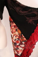 画像2: Qutie Frash / メッシュ着物袖トップス  レッド×ブラック O-25-03-20-1002-QU-TO-IG-ZI (2)