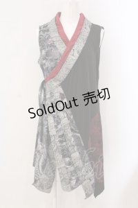 Qutie Frash / 着物チュニック  ブラック O-25-03-20-1020-QU-TO-IG-ZY