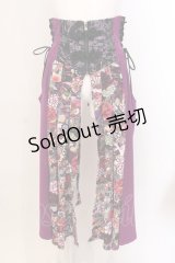 Qutie Frash / 和柄プリーツコルセット  パープル O-25-03-20-1022-QU-TO-IG-ZY