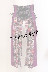 Qutie Frash / 和柄プリーツコルセット  パープル O-25-03-20-1022-QU-TO-IG-ZY