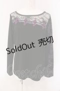 Qutie Frash / チャイナカットソー  ブラック×パープル O-25-03-20-1003-QU-TO-OW-ZY