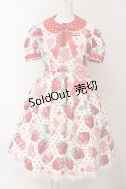 画像1: Angelic Pretty / Fresh Strawberry Dinerワンピース  シロ O-25-03-20-005-AP-OP-OW-OS