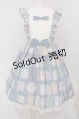 Angelic Pretty / Memorial Tea Museumジャンパースカート  ブルー O-25-03-20-006-AP-OP-OW-OS
