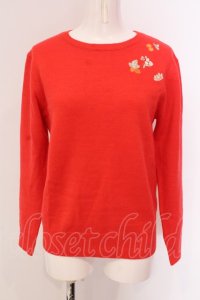 Franche Lippee / 果実シシュウニット  朱色 O-25-03-20-2001-LO-TO-IG-ZT203