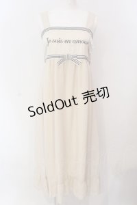 Fi.n.t / フロントロゴ刺繍シフォンキャミワンピース  アイボリー O-25-03-20-2034-CA-OP-IG-ZT191