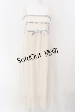 画像1: Fi.n.t / フロントロゴ刺繍シフォンキャミワンピース  アイボリー O-25-03-20-2034-CA-OP-IG-ZT191