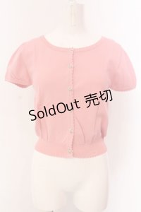 LODISPOTTO / フラワーボタン半袖カーディガン M ピンク O-25-03-20-2045-LO-TO-OW-ZT200
