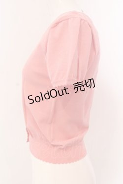 画像3: LODISPOTTO / フラワーボタン半袖カーディガン M ピンク O-25-03-20-2045-LO-TO-OW-ZT200